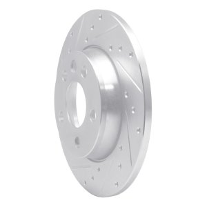 Volkswagen EuroVan Brake Rotor (1) - Rear Left - R1 Concepts - Drilled & Slotted - Silver - `96-`00